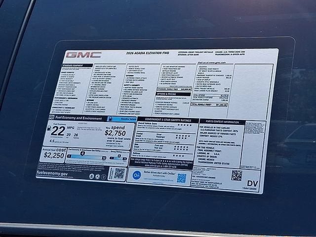 2026 GMC Acadia Elevation